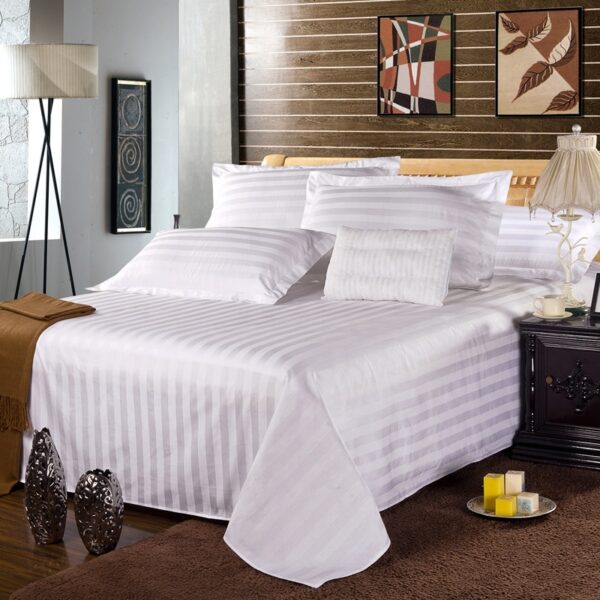 300tc white stripe 3 cm bedsheet