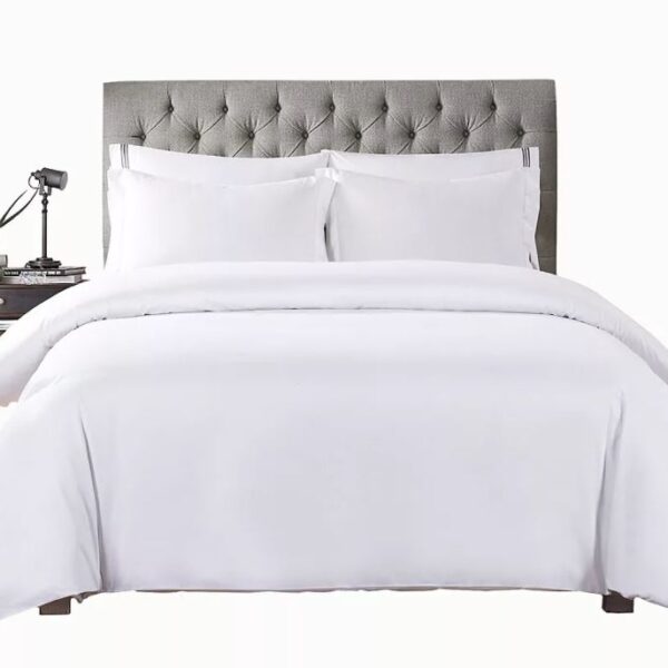 Hotel Duvet Cover Plain White, 250TC Cotton Sateen