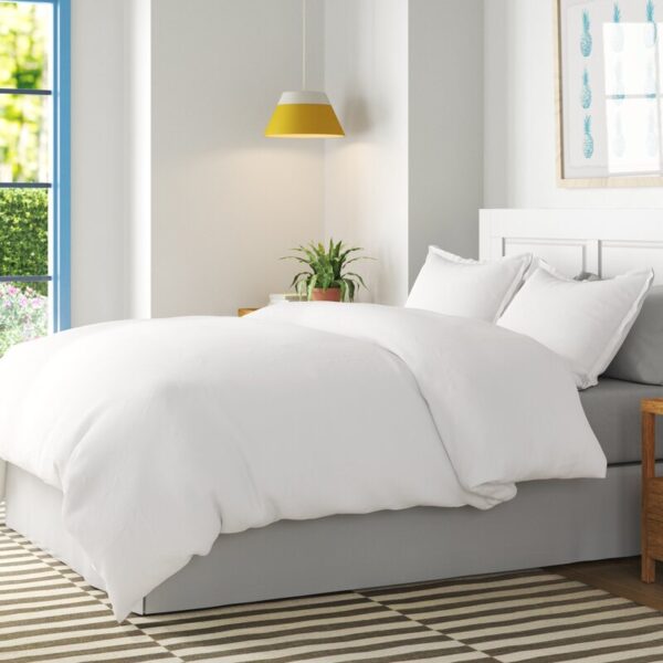 Hotel Luxury Duvet Cover Plain White, 300TC Cotton Sateen