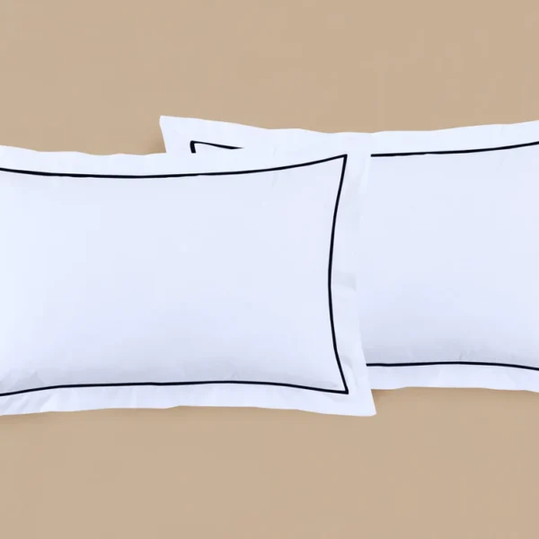Pillow Case with Hotel Stitch Embroider Border Line